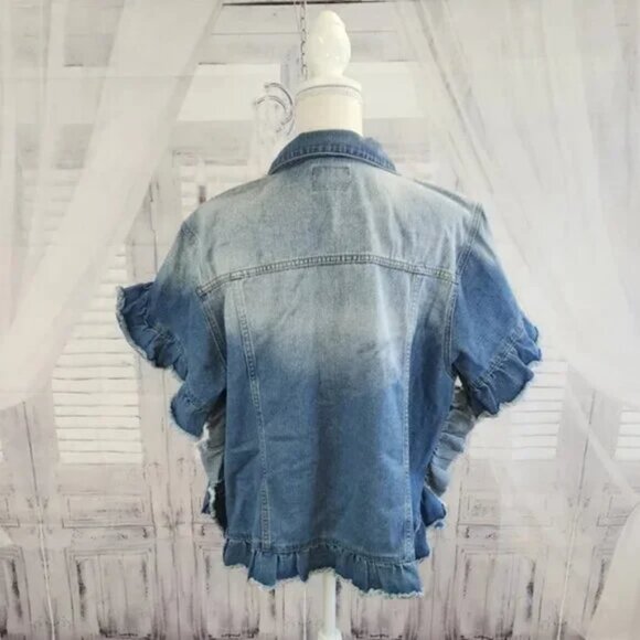 Hayden Ruffled Jean Jacket - Picture 3 of 4